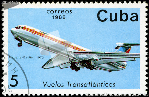 Image of CUBA - CIRCA 1988: A Stamp printed in CUBA shows image of the ai