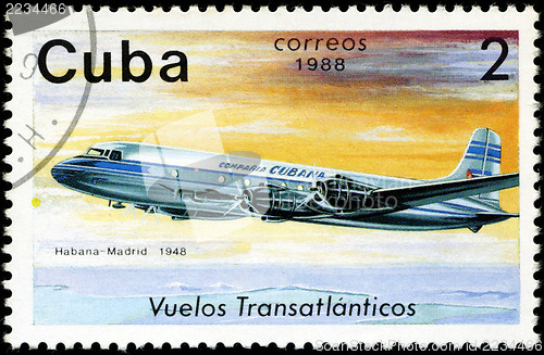 Image of CUBA - CIRCA 1988: A Stamp printed in CUBA shows image of the ai