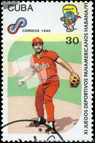 Image of CUBA - CIRCA 1990: A post stamp printed CUBA, 1991 Pan American 