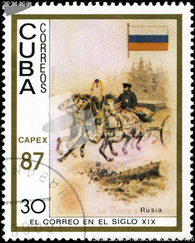 Image of CUBA - CIRCA 1987: A stamp printed in the Cuba, shows traditiona