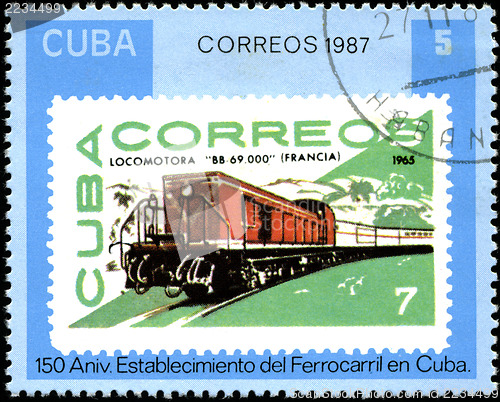 Image of CUBA - CIRCA 1987: A Stamp printed in the Cuba shows antique loc