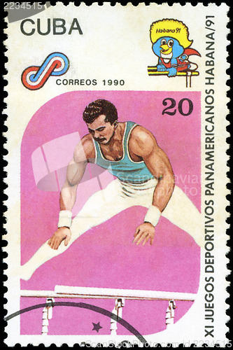 Image of CUBA - CIRCA 1990: A post stamp printed CUBA, 1991 Pan American 