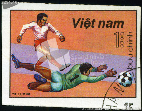 Image of VIET NAM - CIRCA 1982: A post stamp printed in Viet nam shows sh