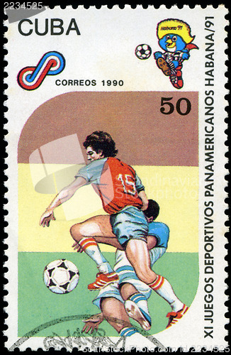 Image of CUBA - CIRCA 1990: A post stamp printed CUBA, 1991 Pan American 