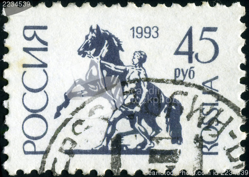 Image of RUSSIA - CIRCA 1992: A stamp printed in Russia shows Sculpture r