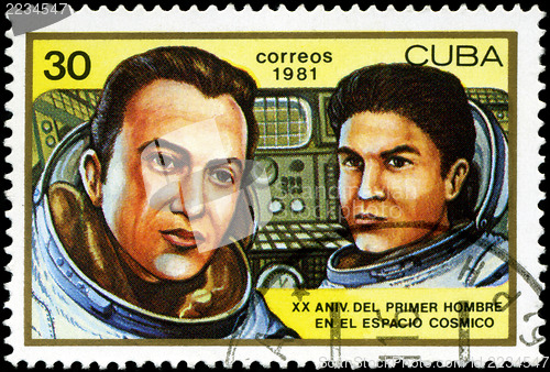 Image of CUBA - CIRCA 1981: a stamp printed in the Cuba shows Valeri Ryum