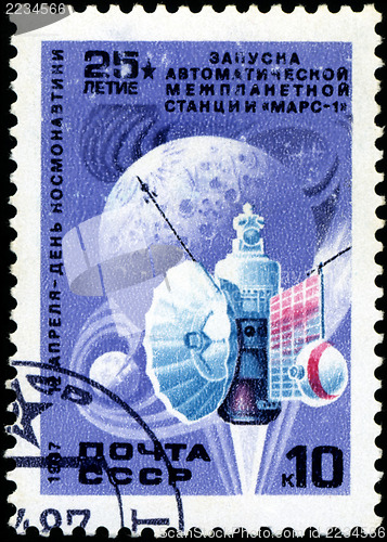 Image of USSR - CIRCA 1987: A stamp printed in the USSR shows automatic i