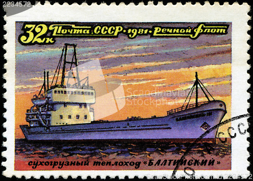 Image of USSR - CIRCA 1981: A stamp printed in USSR (Russia) shows a ship