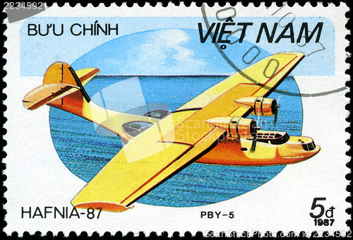 Image of VIETNAV - CIRCA 1987: A stam printed in Vietnam shows amphibian 