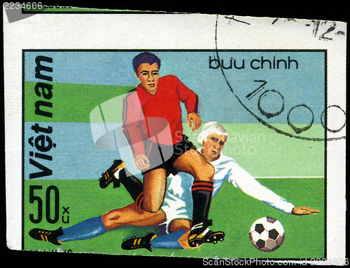 Image of VIET NAM - CIRCA 1982: A post stamp printed in Viet nam shows sh