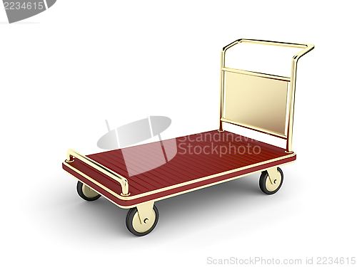 Image of Golden baggage cart