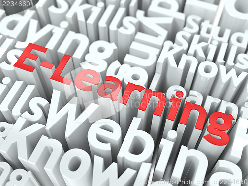 Image of E-Learning. The Wordcloud Education Concept.