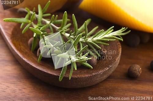 Image of allspice with fresh rosemary, cheese and onion