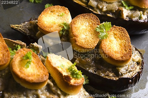 Image of Baked stuffed eggplant