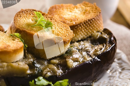 Image of Baked stuffed eggplant