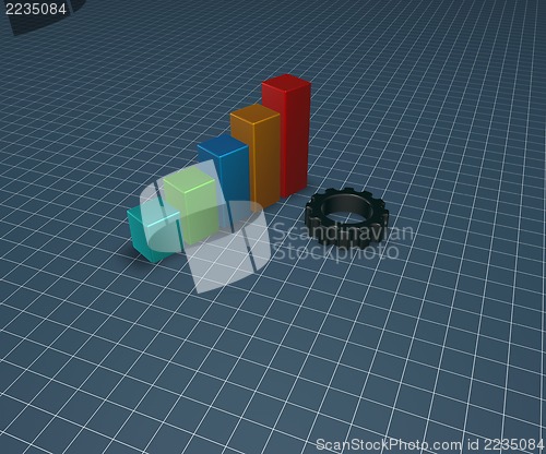 Image of business graph and cogwheel