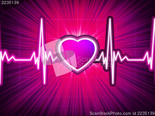 Image of Heart beating monitor with burst. EPS 10