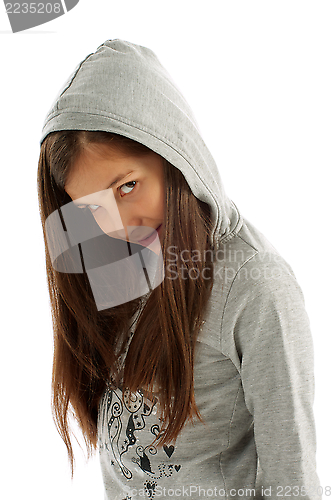 Image of Girl in Hooded Sweatshirt