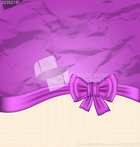 Image of Retro greeting card with gift bow