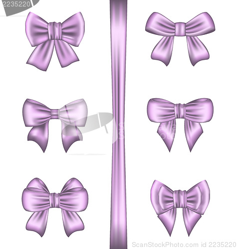 Image of Set various gift bows isolated on white background