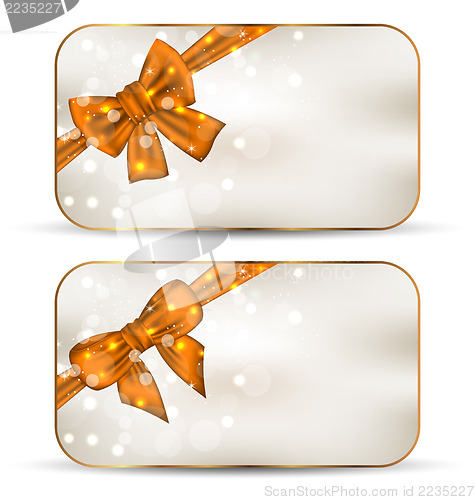 Image of Set of cute cards with gift bows