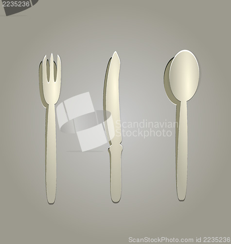 Image of Illustration of silverware cut from paper