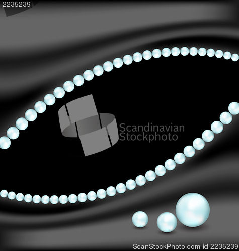 Image of Luxury dark background with pearls
