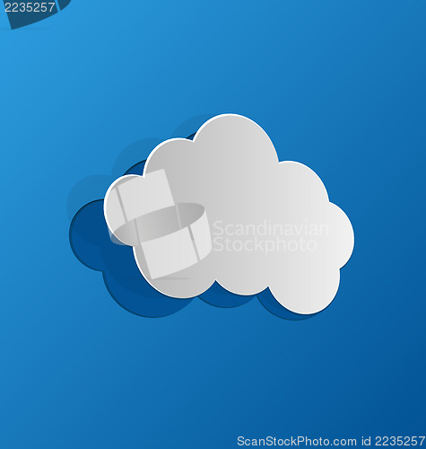 Image of Cut out cloud, blue paper 