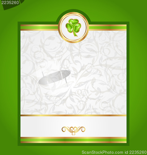 Image of Card with trefoil for Saint Patrick day