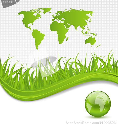 Image of Nature brochure with global planet and grass