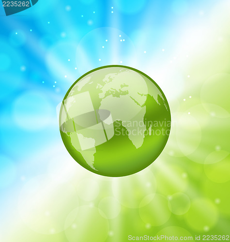 Image of Planet earth on glowing abstract background