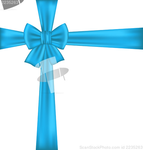Image of Blue bow for packing gift 