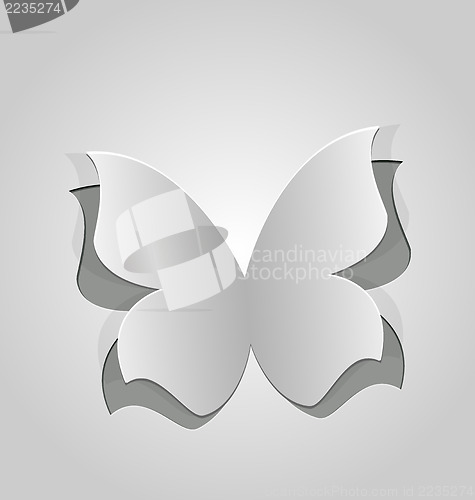Image of Cut out butterfly, grey paper