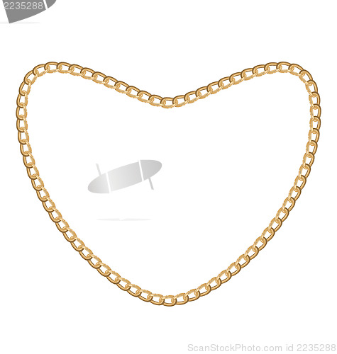 Image of Jewelry golden chain of heart shape