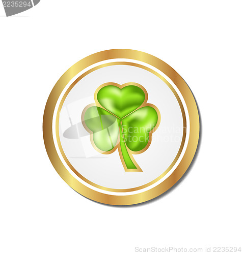 Image of Shamrock sticker isolated for Saint Patrick day