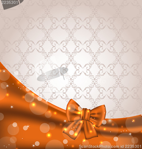 Image of Cute brown backdrop with ribbon bow