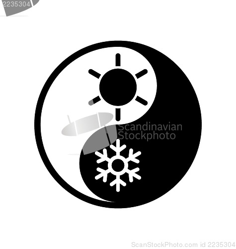 Image of Symbol of climate balance in shape yin-yang