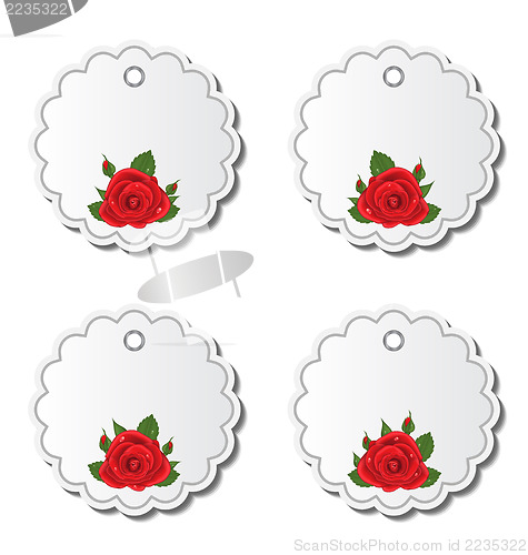 Image of Set of beautiful cards with red roses