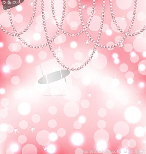 Image of Cute pink background with pearls