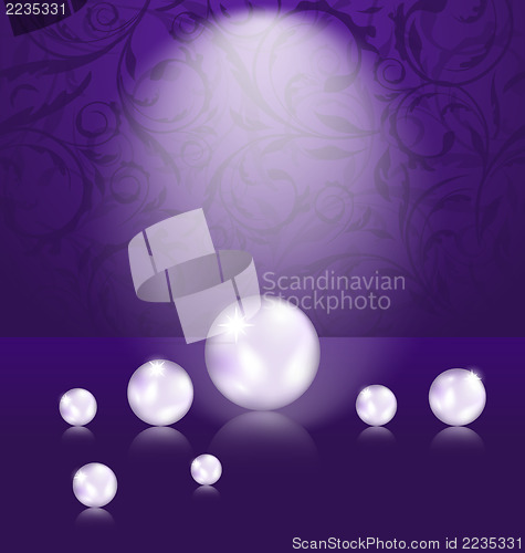 Image of Luxury dark background with pearl reflect