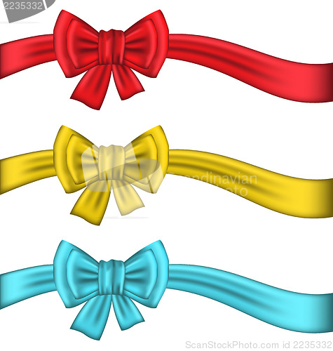 Image of Collection colorful gift bows with ribbons