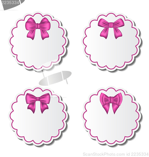 Image of Set of beautiful cards with pink gift bows