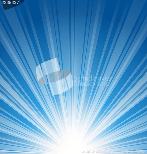 Image of Abstract blue background with sunbeam