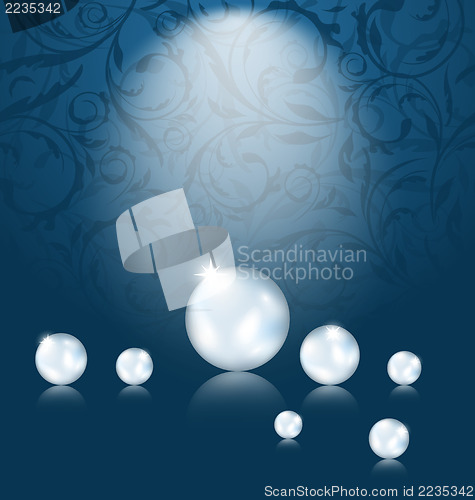 Image of Luxury dark background with pearl reflect