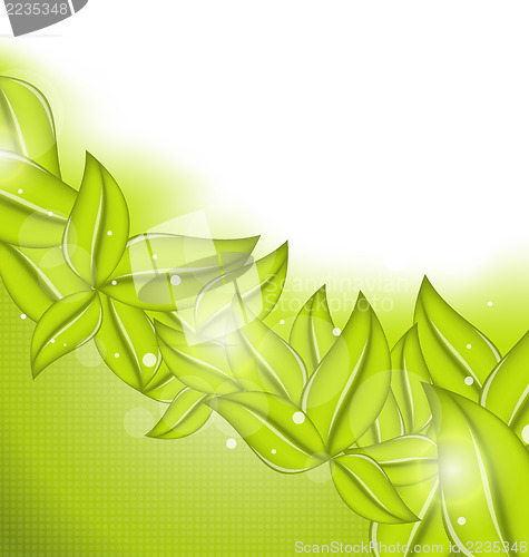 Image of Ecology background with eco green leaves