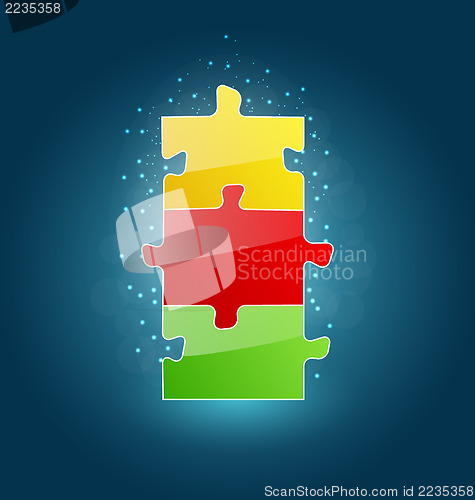 Image of Business concept with set puzzle pieces for success venture