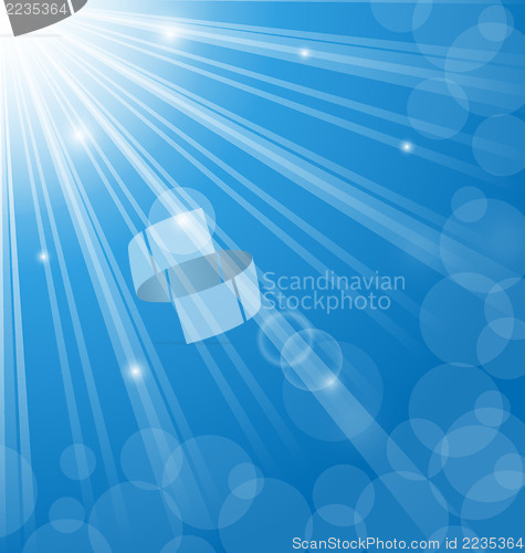 Image of Abstract blue background with  lens flare