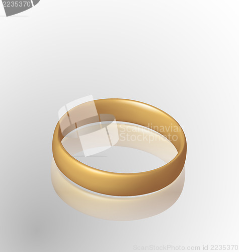 Image of Jewelry golden ring with reflection