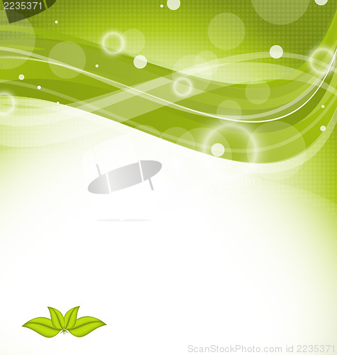 Image of Wavy nature background with green leaves