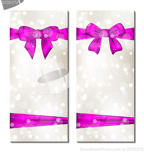 Image of Set of cute cards with gift bows